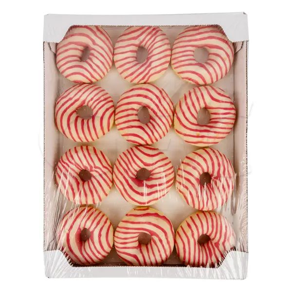 Донат Stokson PANNA COTTA с начинкой из малины и творожного сыра коробка 12 шт*69 г