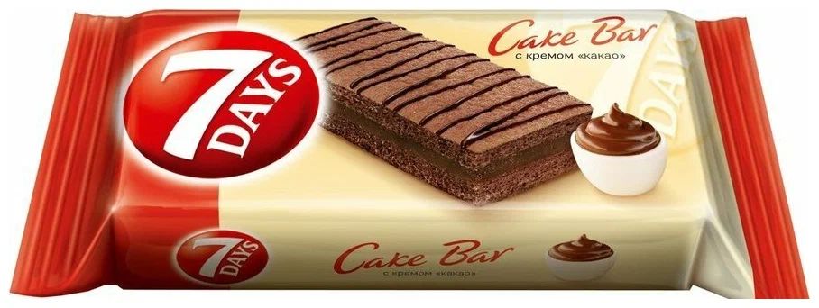 Пирожное бисквитное Чипита 7DAYS Cake Bar неглазированное с кремом какао 30 г