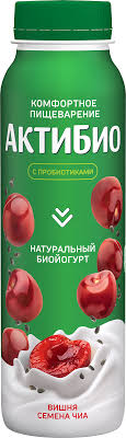 Биойогурт обогащенный АктиБио вишня-семена чиа 1,5% 260г (9)