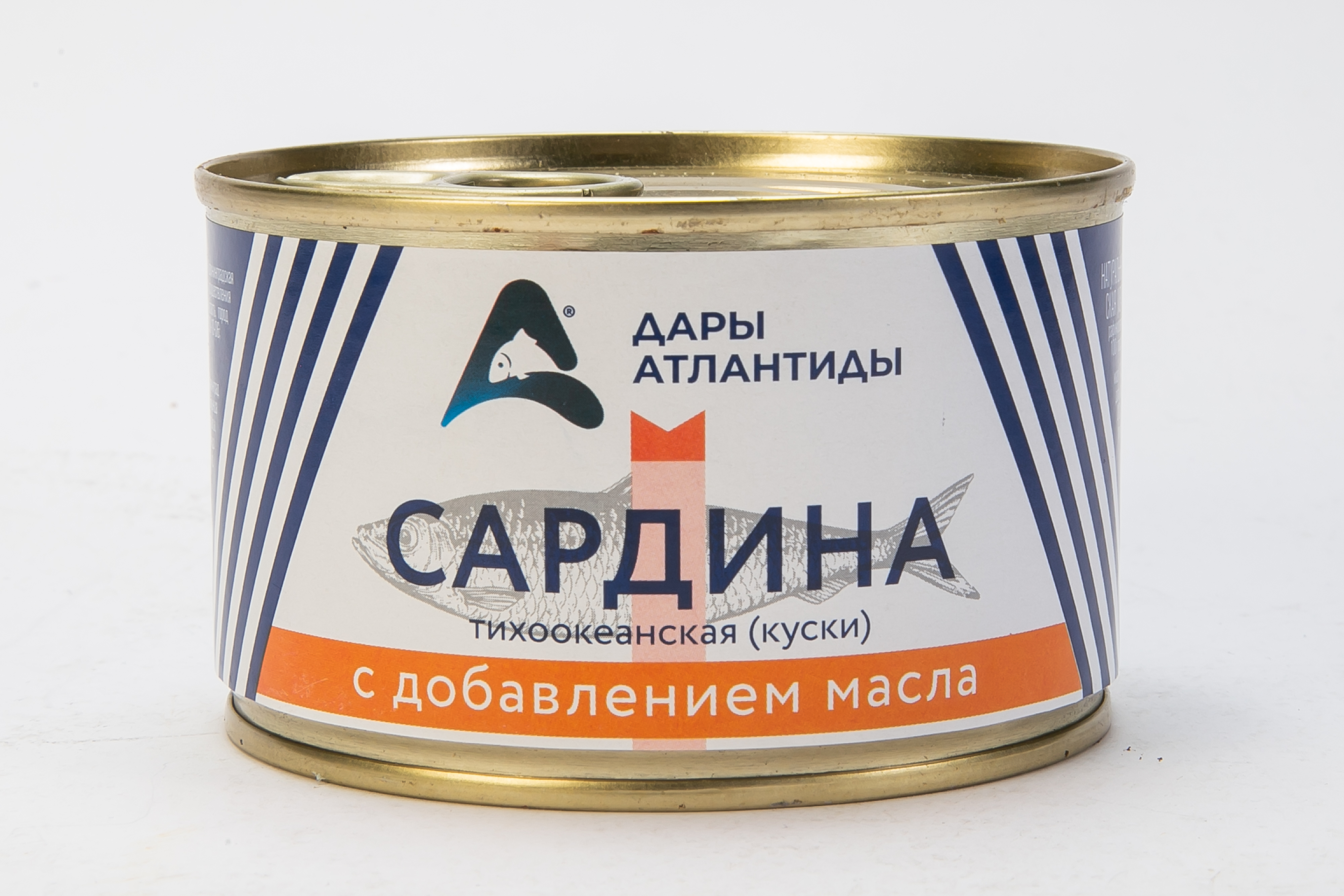 Сардина Дары Атлантиды тихоокеаническая иваси натуральная с доб. масла 240г ж/б с/к