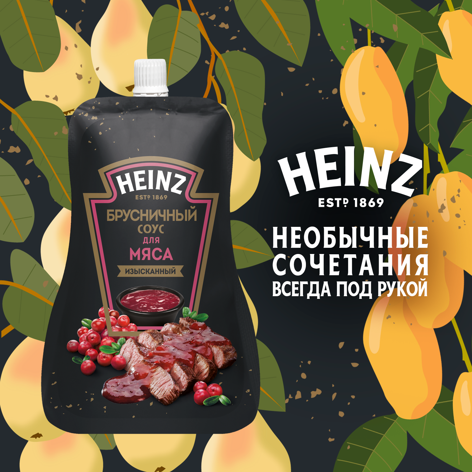 Соус Heinz Брусничный для мяса, дой-пак, 200г