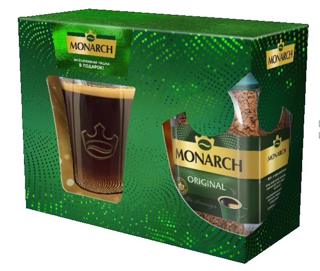 НАБОР Кофе МОНАРХ +стакан д/гор.напитков 6*95г