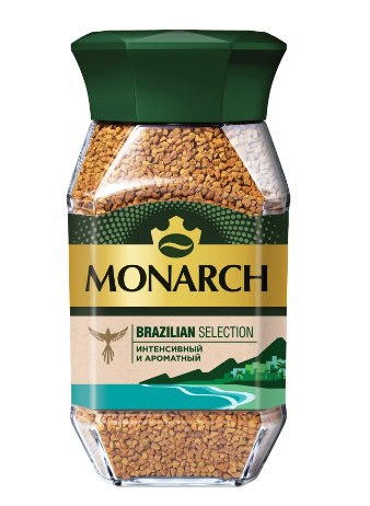 Кофе МОНАРХ Brazilian Selection натур.раствор.сублимир с/б 6*180г