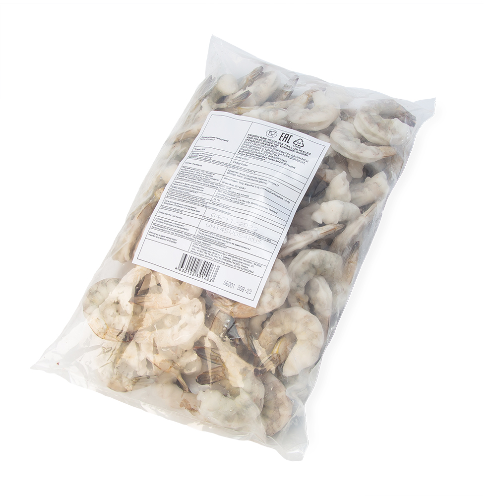 Креветки Vannamei 31/40 с/м, б/г, очищенные, без пищевого тракта, с хвостом 0.93 кг, Вьетнам (DL145)