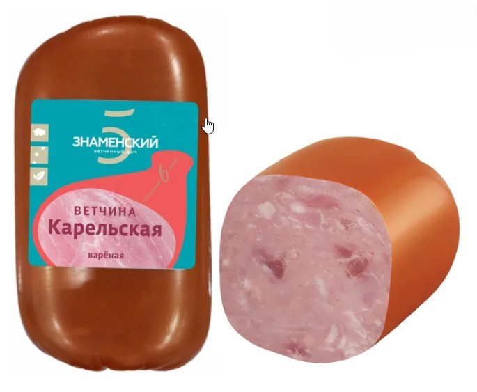 Ветчина Карельская кат В батон квадрат вес 2 кг