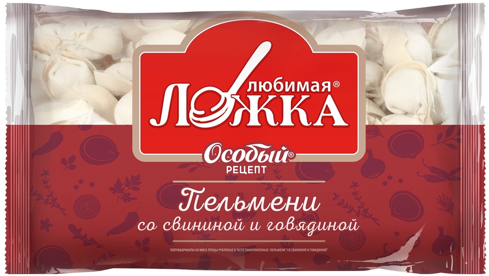 Пельмени Особый рецепт Со свининой и говядиной Любимая ложка 1 кг (180 суток)