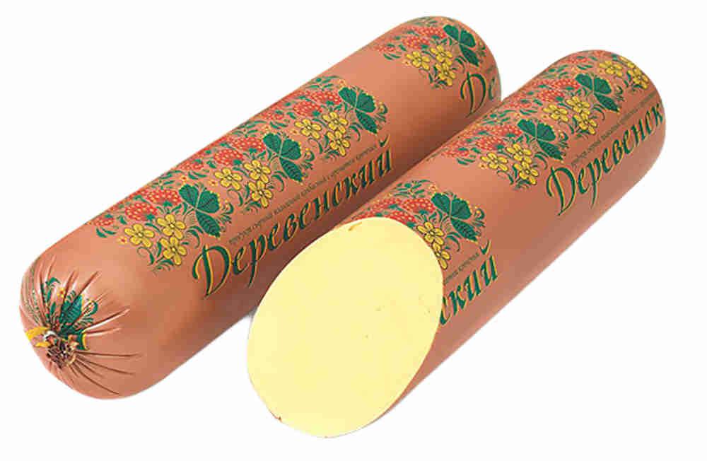 Продукт плавленый Деревенский с ароматом копчения 40%, батон 1,3кг НДС 20%