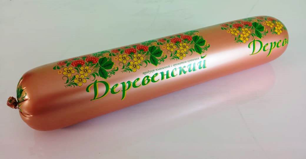 Продукт плавленый Деревенский с ароматом копчения 40%, батон 1,3кг НДС 20%