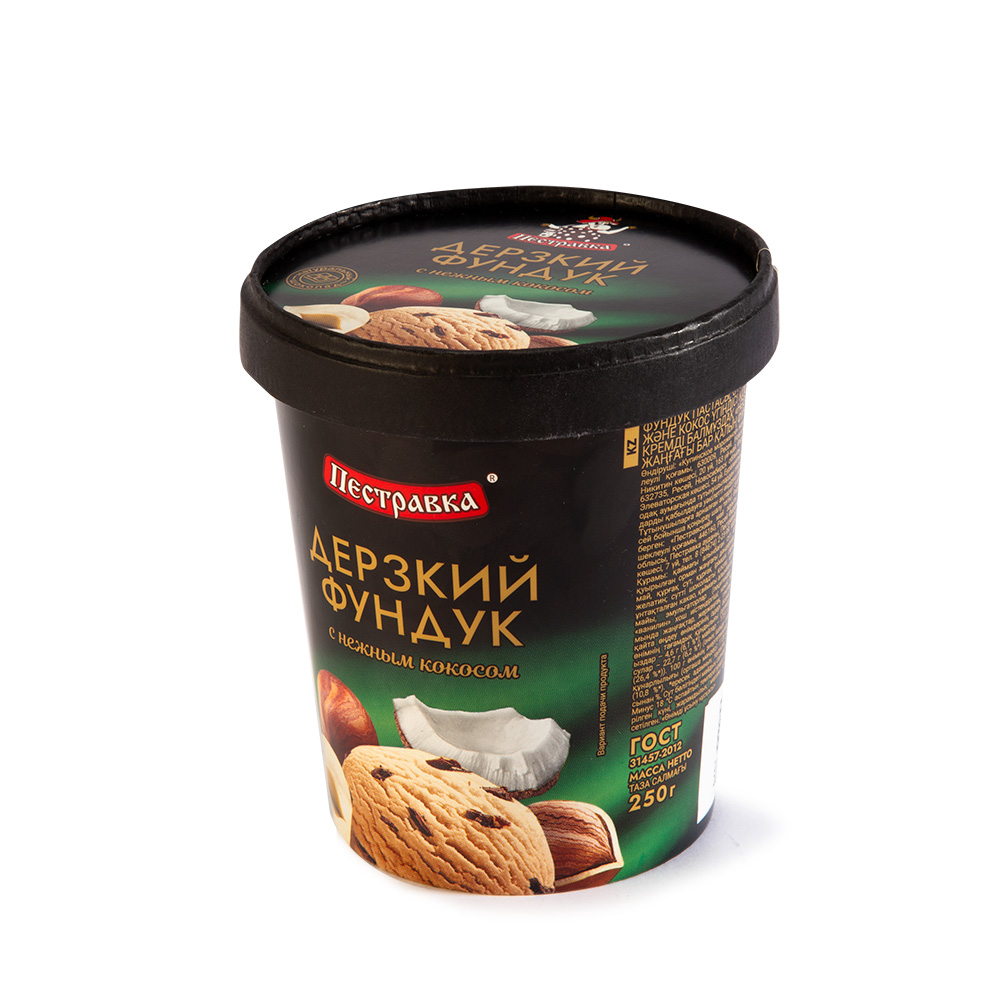 Мороженое ПЕСТРАВКА ведро фундук-шок-кокос 250г (В42)