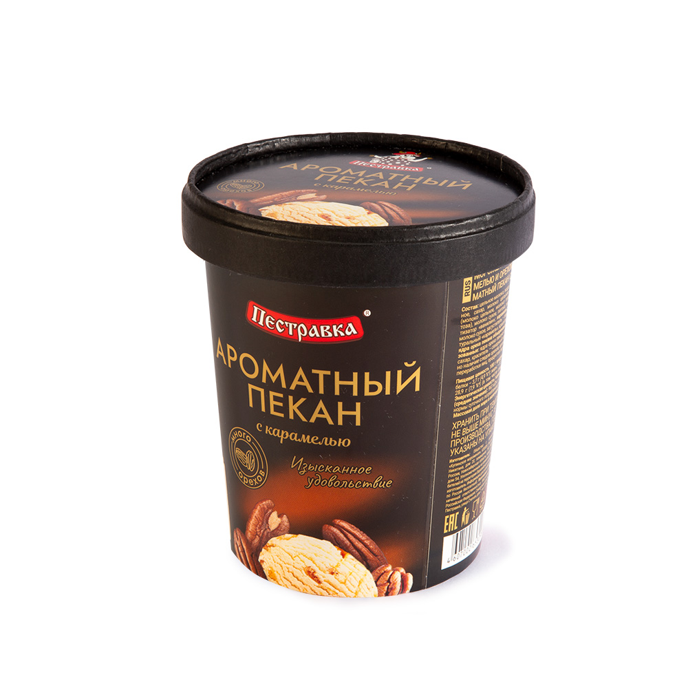 Мороженое ПЕСТРАВКА ведро карамель-пекан 250г (В43)