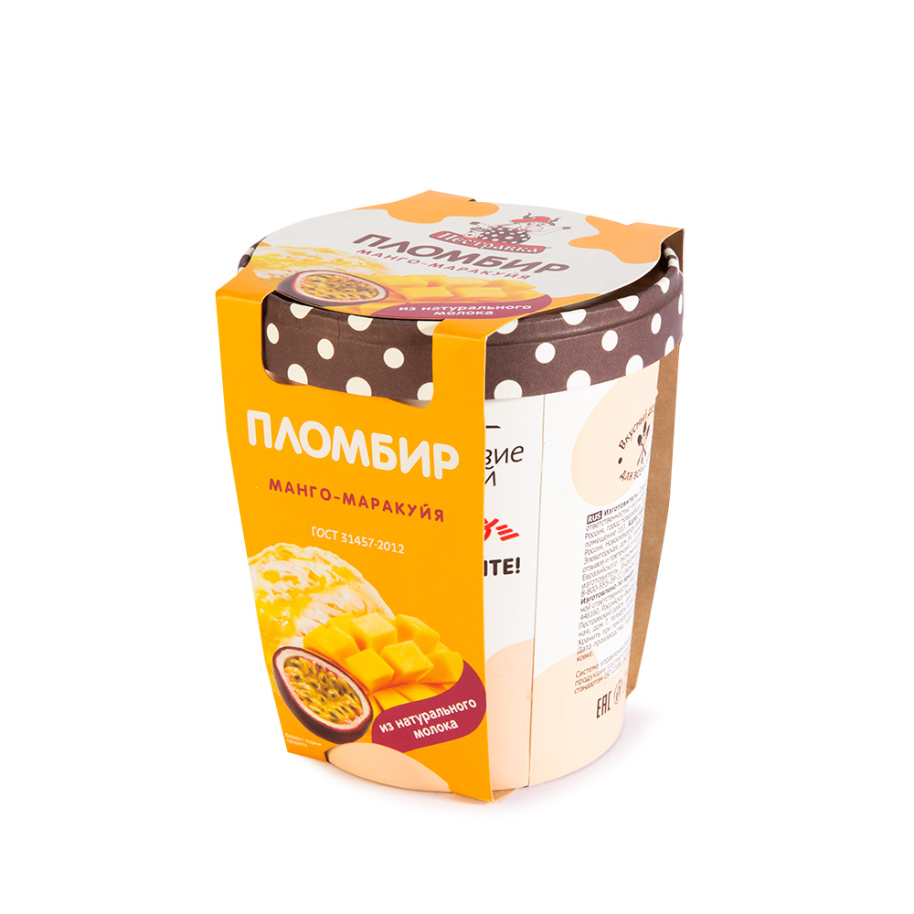 Мороженое ПЕСТРАВКА ведро манго-маракуйя 250г (В45)