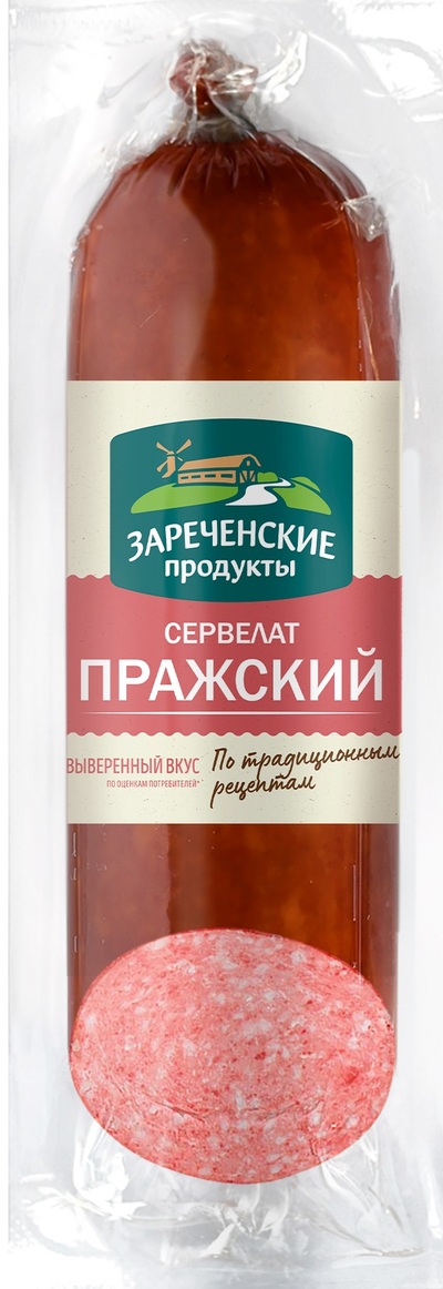 Колбаса в/к Зареченские продукты Сервелат Пражский срез 0.28 кг