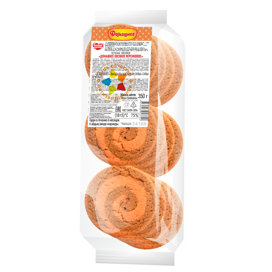 Печенье Сладкая Слобода Домашнее овсяное персиковое 350г*14шт