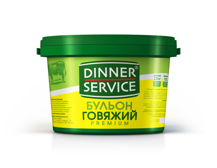 Бульон Диннер Сервис говяжий сухой ведро 2 кг