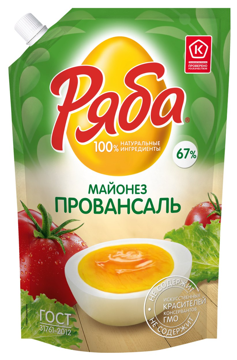 Майонез Ряба Провансаль 67% 630г*12