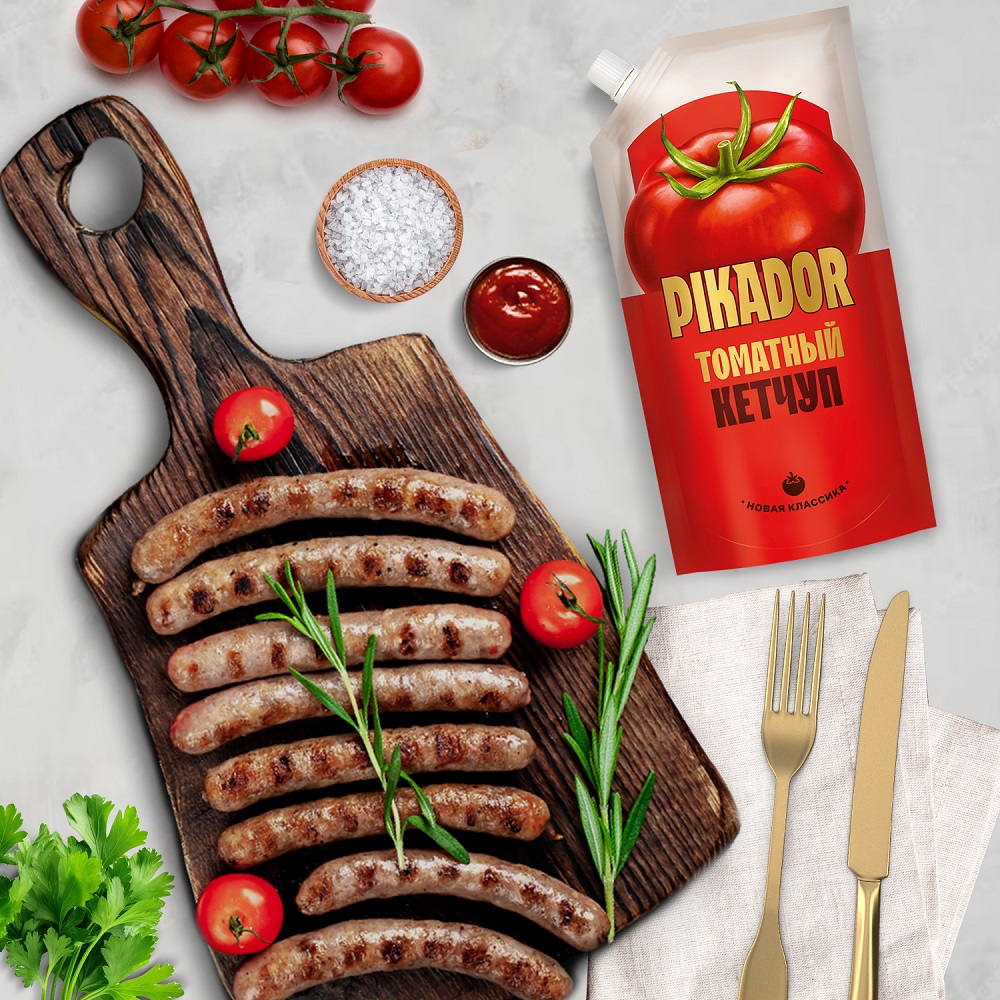 Томатный кетчуп PIKADOR Томатный Дой-пак, 500г, Россия