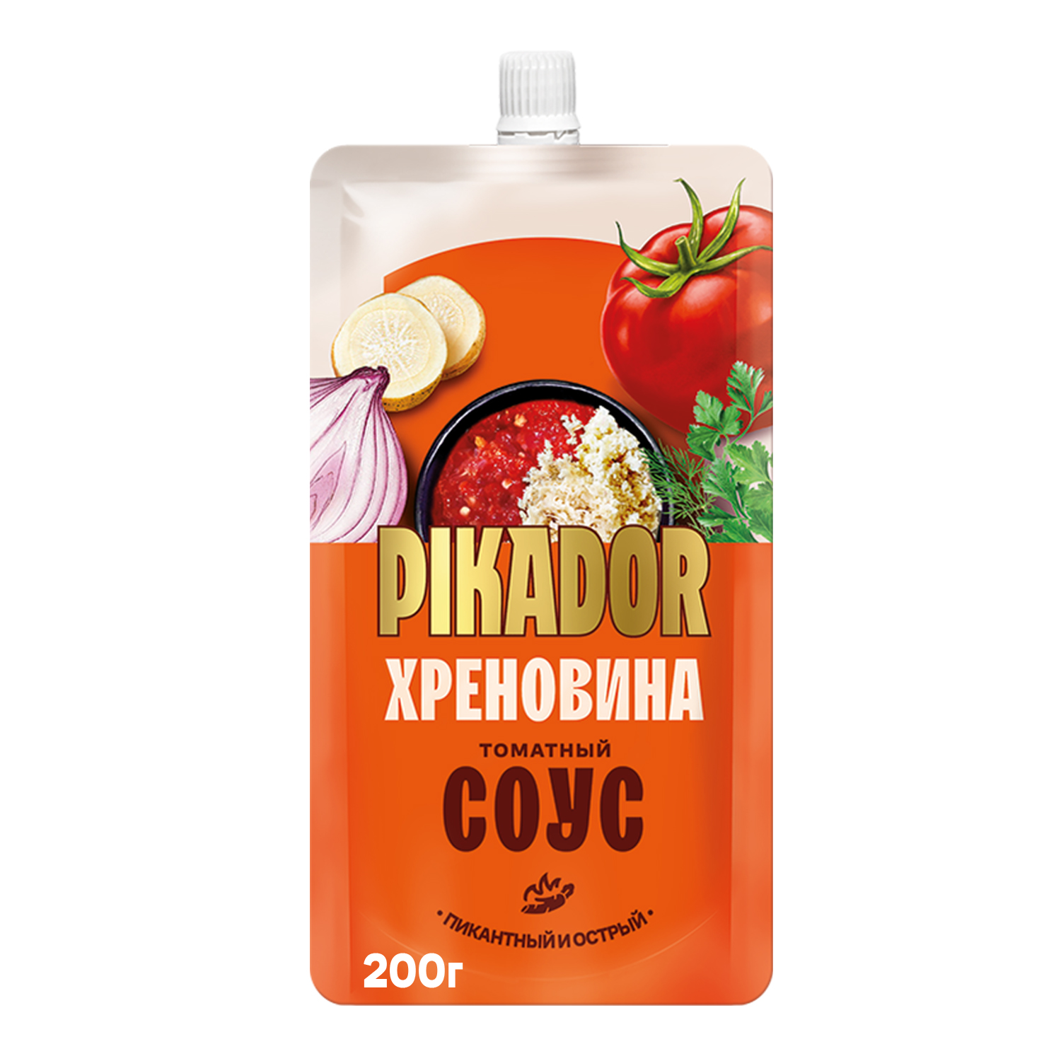 Томатный соус PIKADOR Хреновина Дой-пак, 200г, Россия