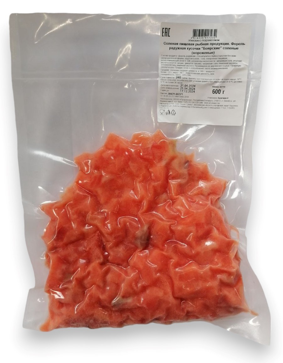 Форель радужная Боярские кусочки с/с 0,6 кг в/у
