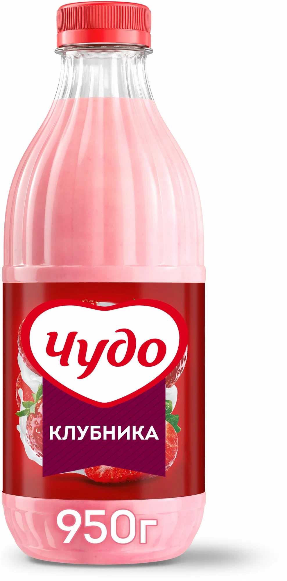 Коктейль молочный Чудо 2% 950г Клубника Х12 БШ