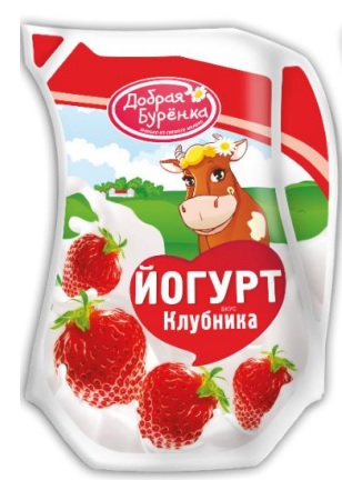 Йогурт Добрая Буренка клубника 2.5% кувшин 900 гр