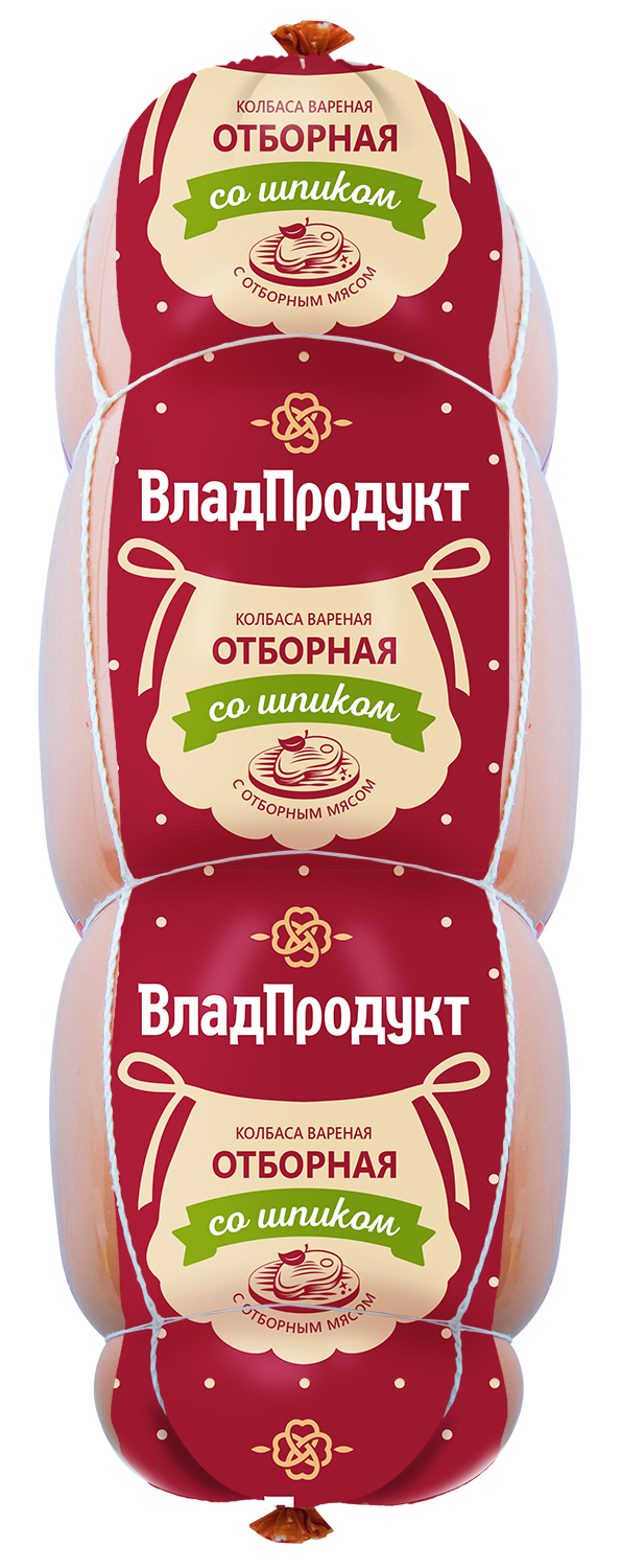 Колбаса вареная ВладПродукт Отборная со шпиком вес