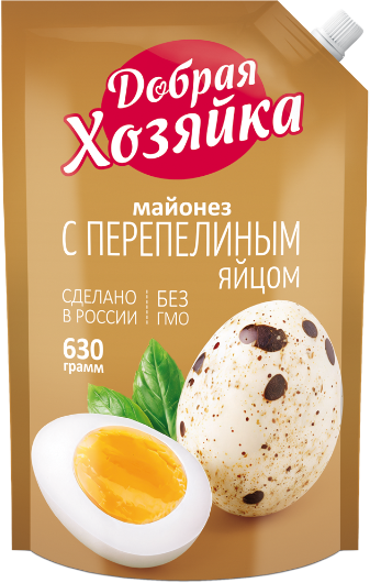 Майонез Добрая Хозяйка С перепелиным яйцом 50,5% 630 г. д/п