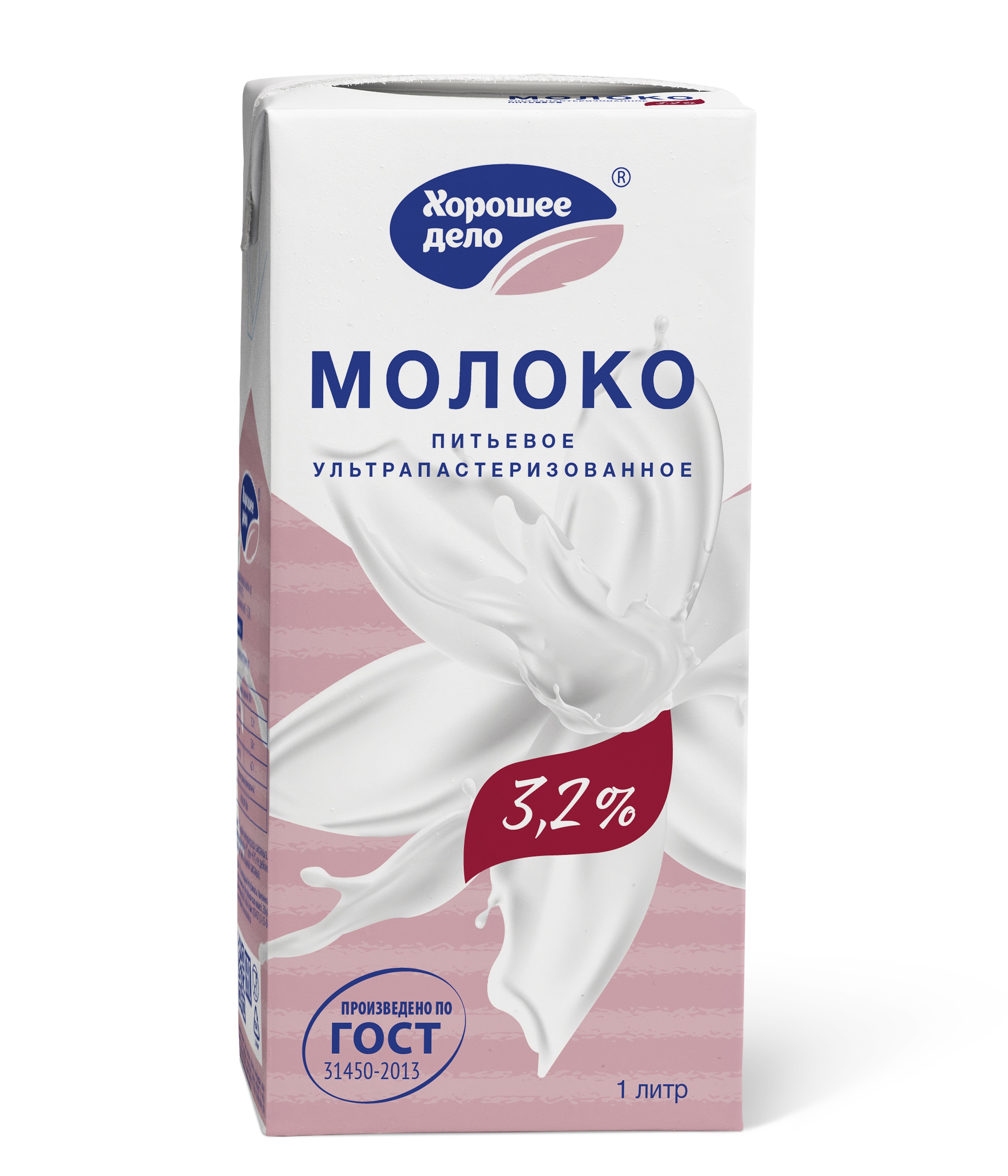 Молоко Хорошее дело 3,2 % mid 1л