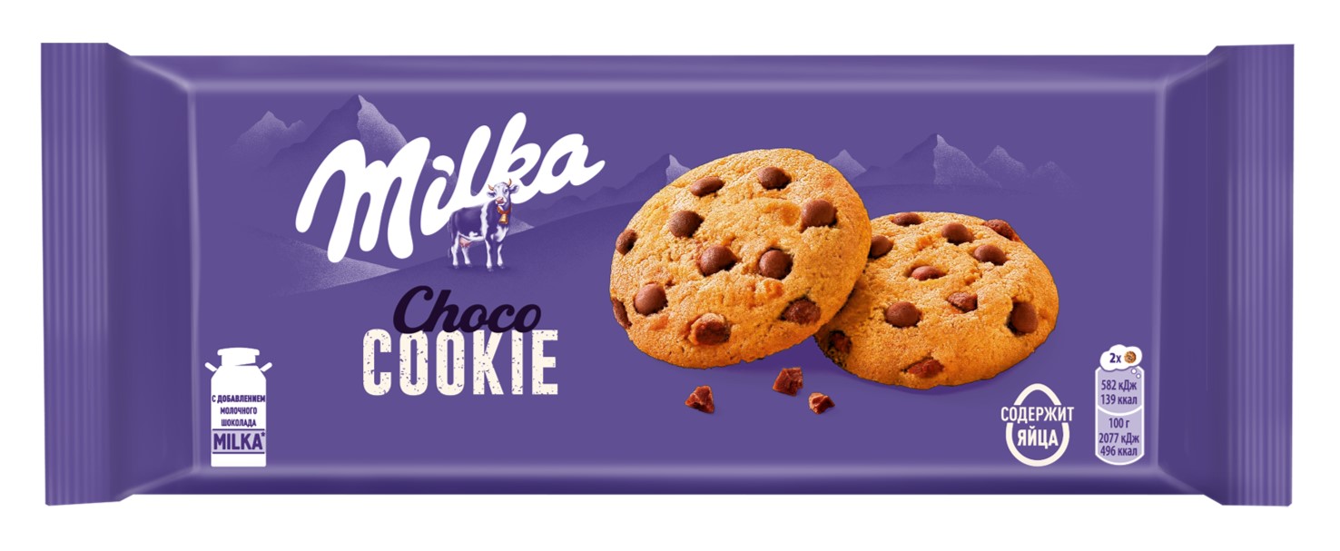 Печенье Milka Choco Cookie с кусочками молочного шоколада 16*126г