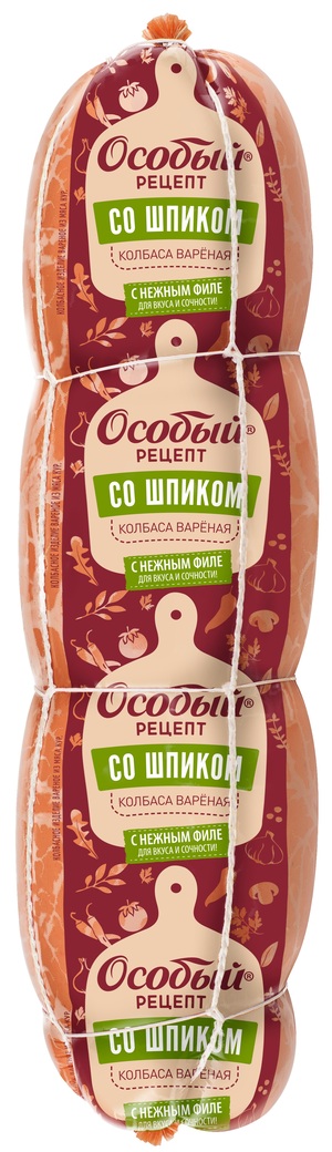 Колбаса вареная Особый рецепт Со шпиком п/а вес