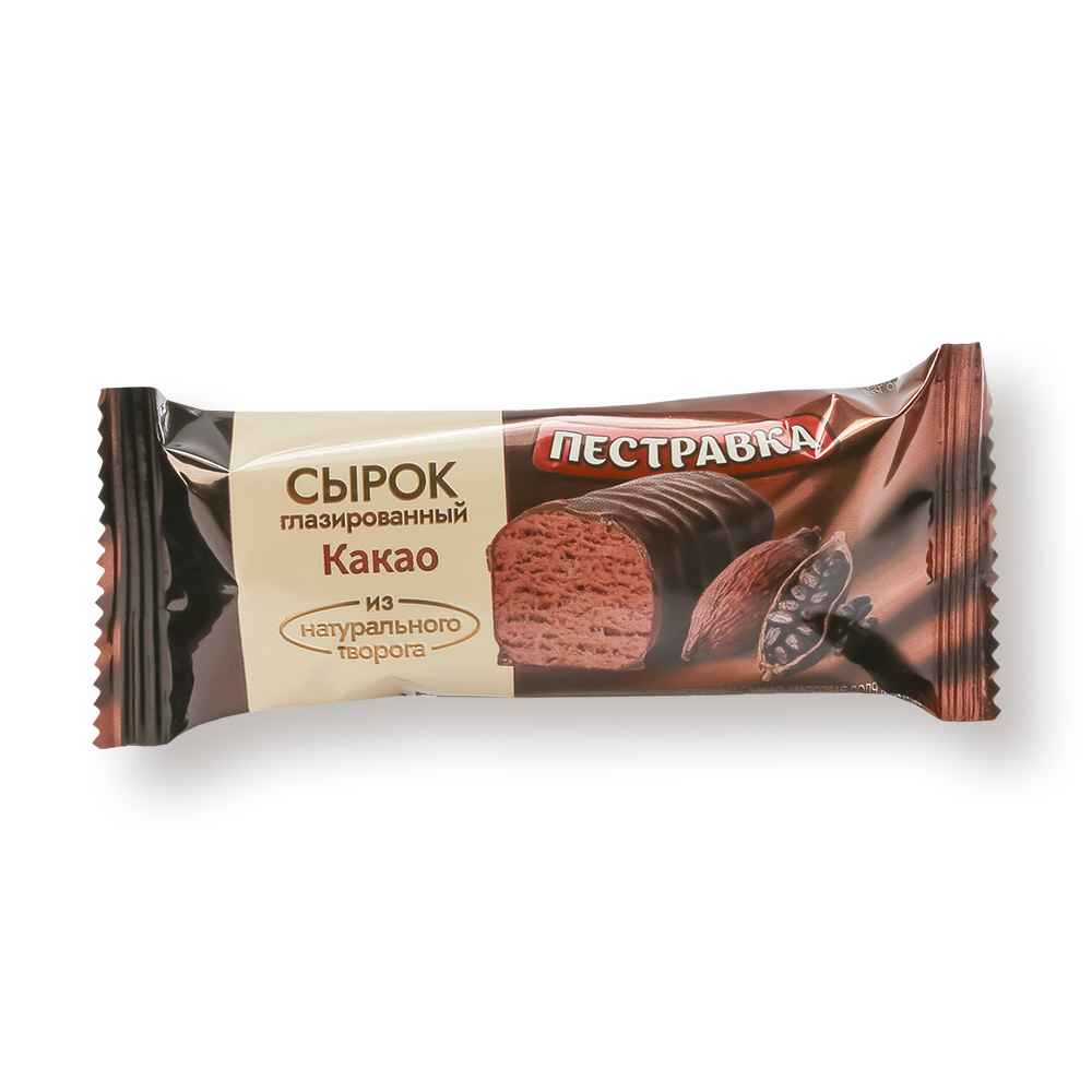 Сырок творожный глазированный Пестравка с какао 23% флоу-пак 40 гр.