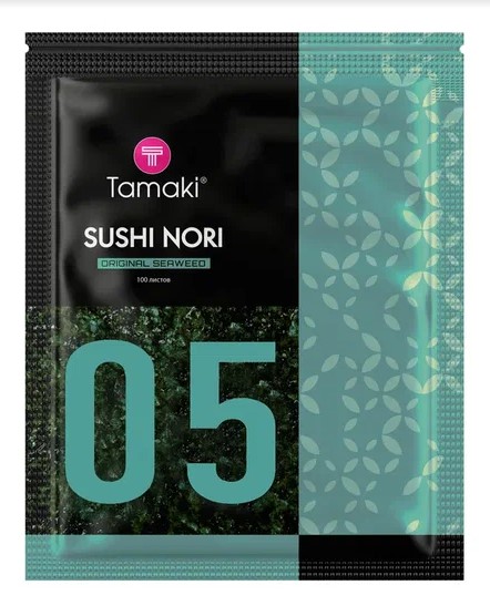 Водоросли нори Tamaki № 5 морские сушеные прессованные 100л 40 уп/кор