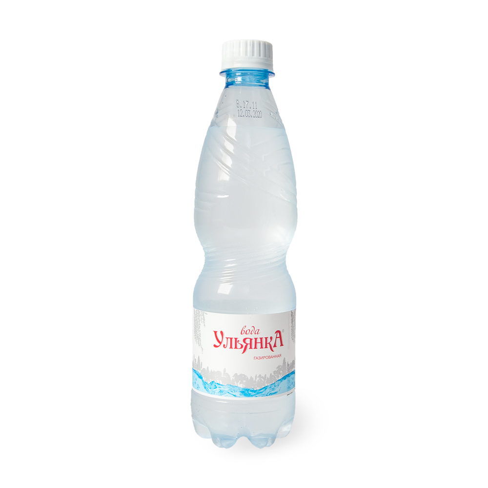 Минеральная природная питьевая столовая вода "Ульянка" 0,5л. газированная, ПЭТ
