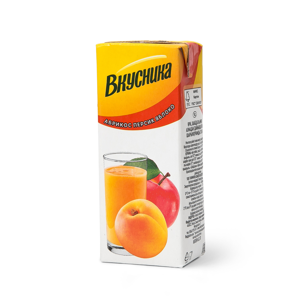 Напиток Вкусника Абрикос-персик-яблоко 0,2л