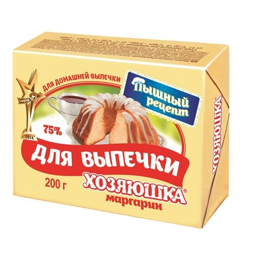 Маргарин Хозяюшка  для выпечки  75% 200г/20шт