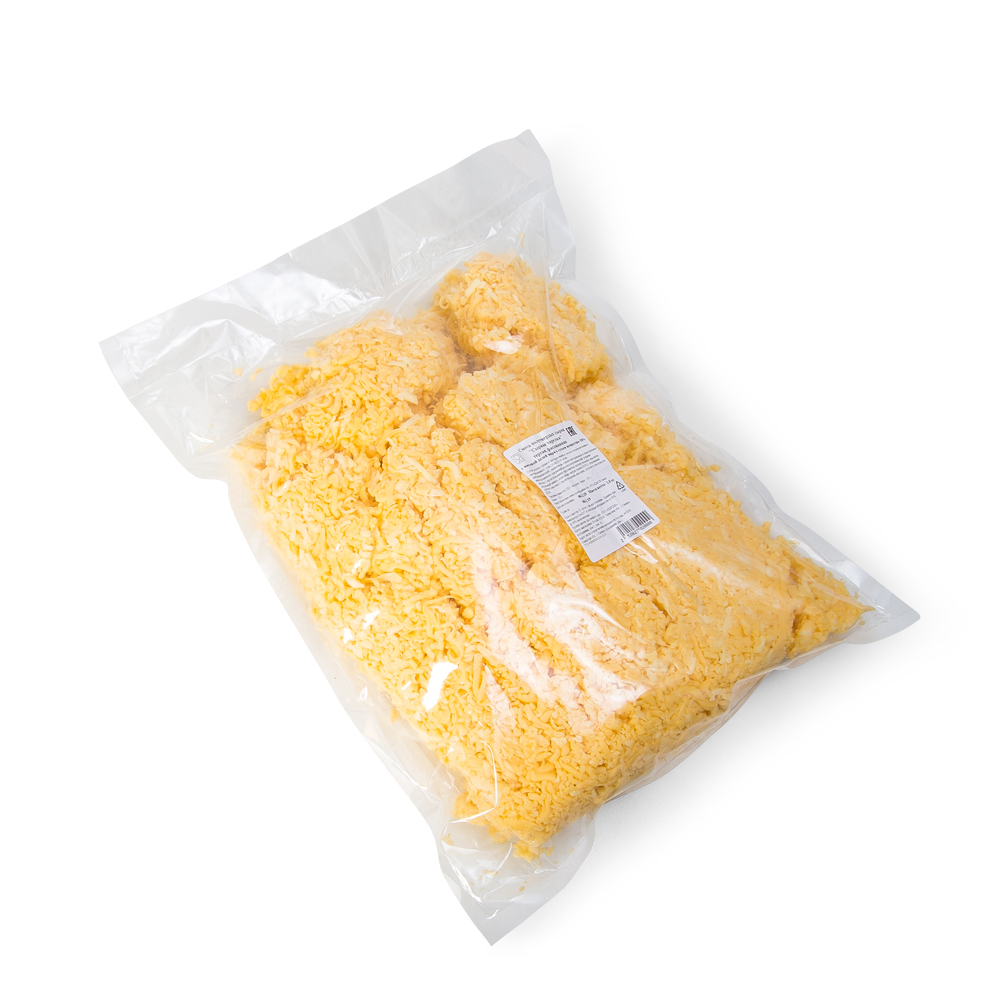 Смесь тертых полутвердых сыров Сырная тарелка с м.д.ж. в сухом веществе 50% фас 2кг