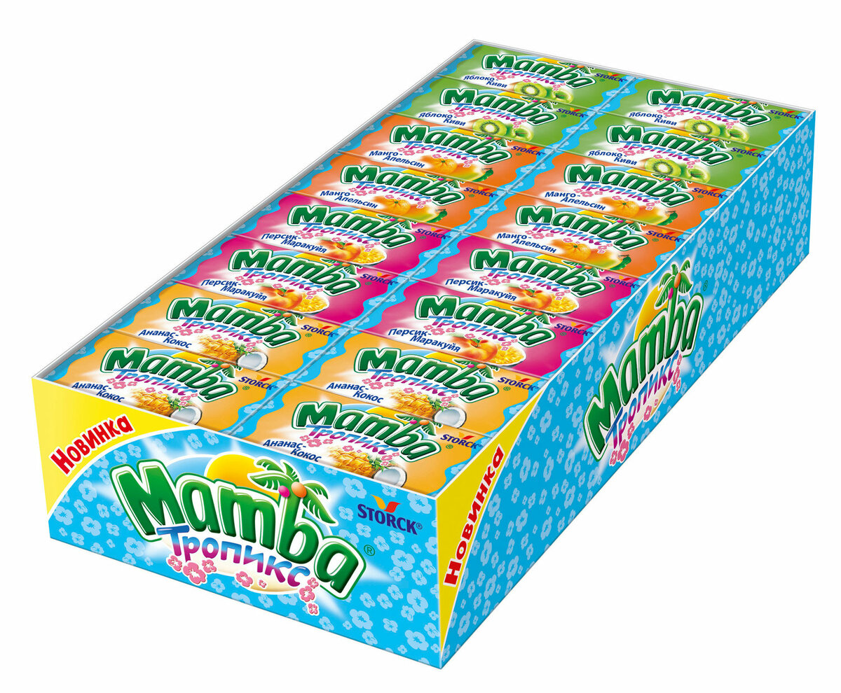 Жевательные конфеты Mamba тропикс 26,5г