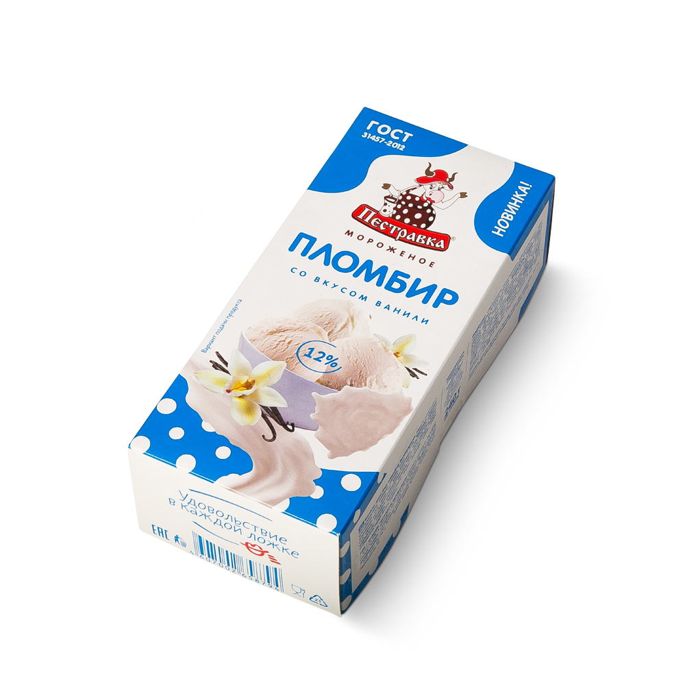 Мороженое ПЕСТРАВКА брикет ваниль 12*240г (К11)