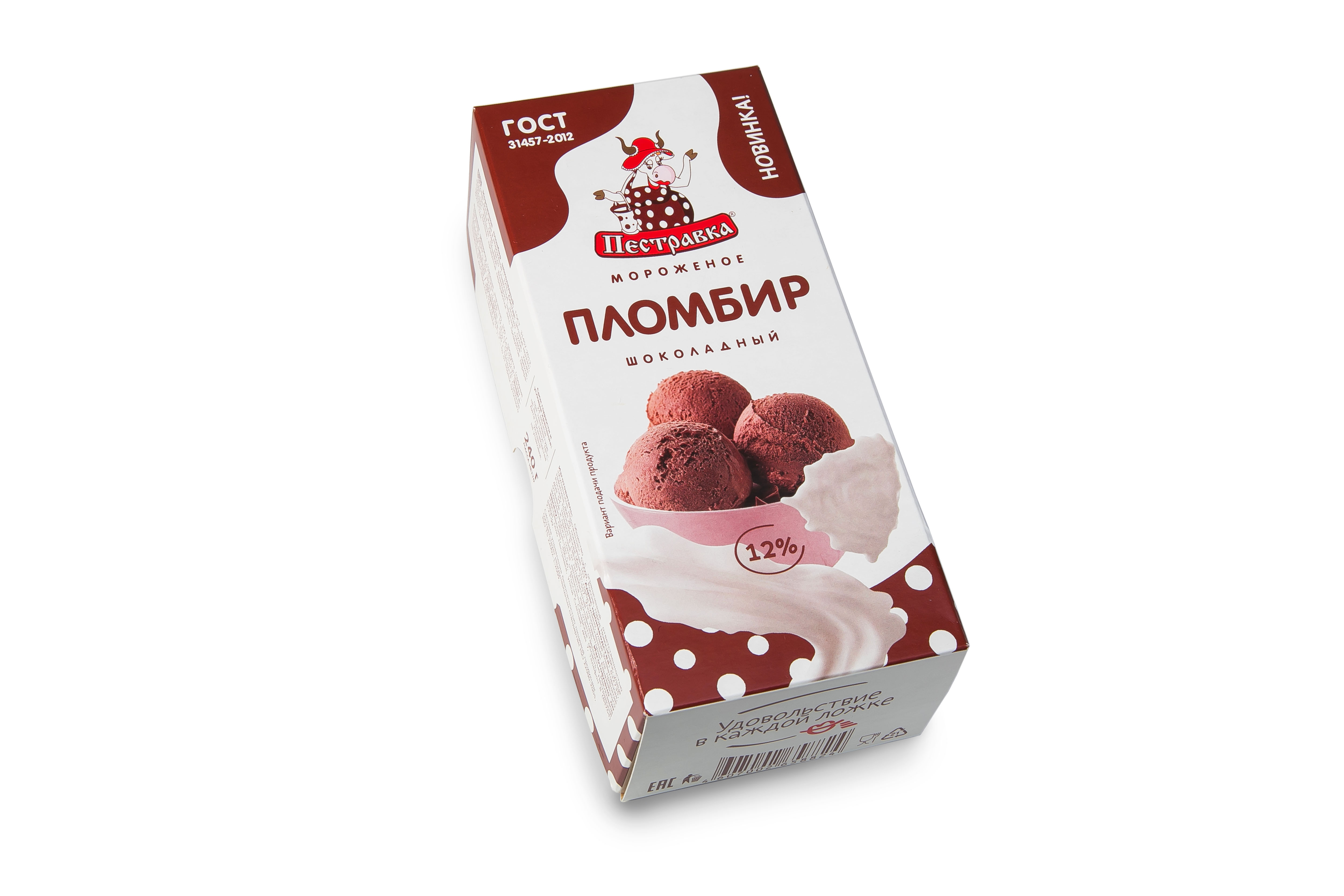 Мороженое ПЕСТРАВКА брикет шоколадный 12*240г (К12)