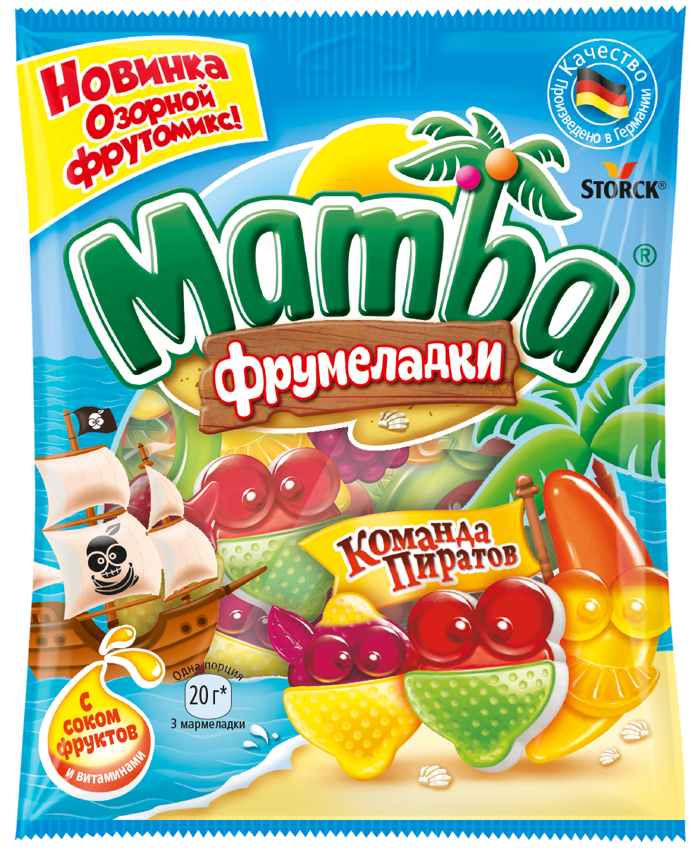 Жевательный мармелад Mamba Команда пиратов 24*70г
