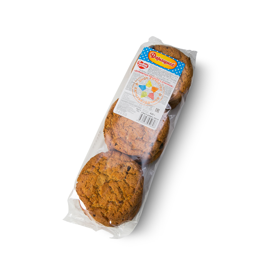 Печенье Домашнее Сладкая Слобода овсяное с изюмом  12*420г