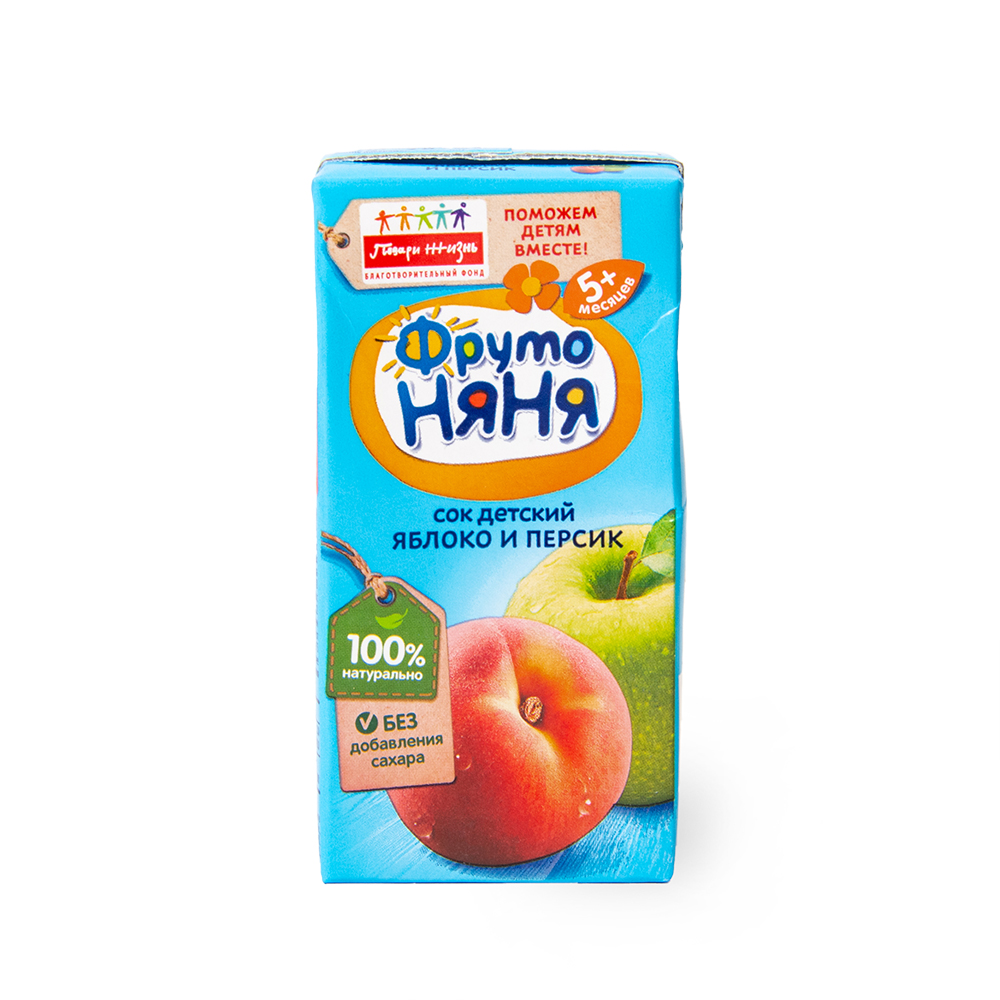 Сок Фруто Няня яблоко-персик неосветл. 0,2л/18шт