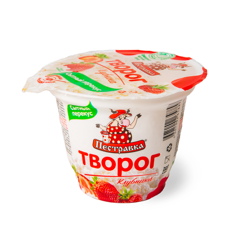 Творог Пестравка клубника 4% 120гр