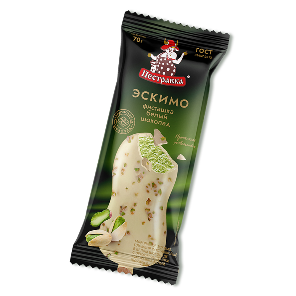 Мороженое ПЕСТРАВКА эскимо фист в бел.гл 24*70г (Э18)