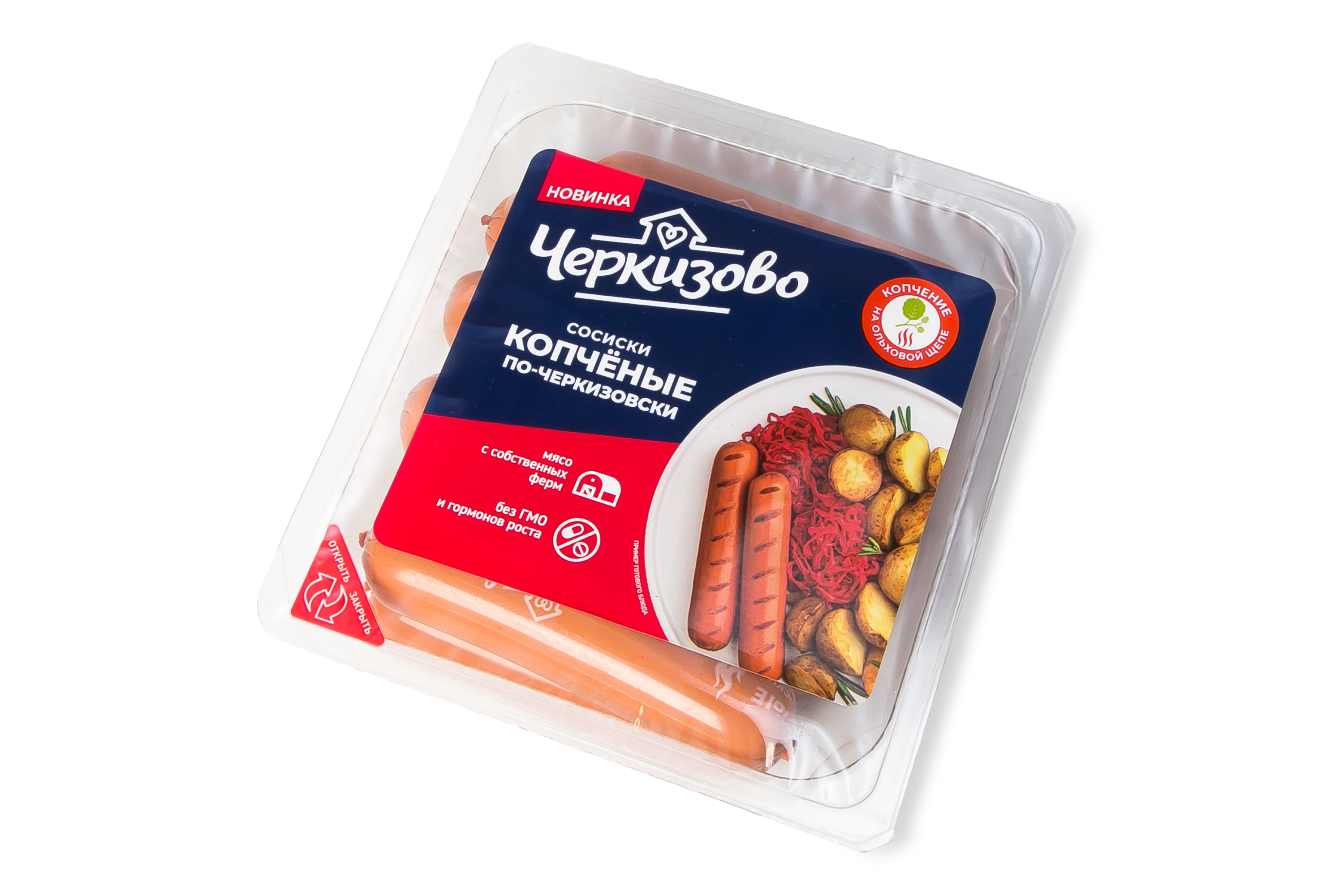 Сосиски "Копченые по-Черкизовски" ПМО з/а лот шт 0,4кг (Ч)