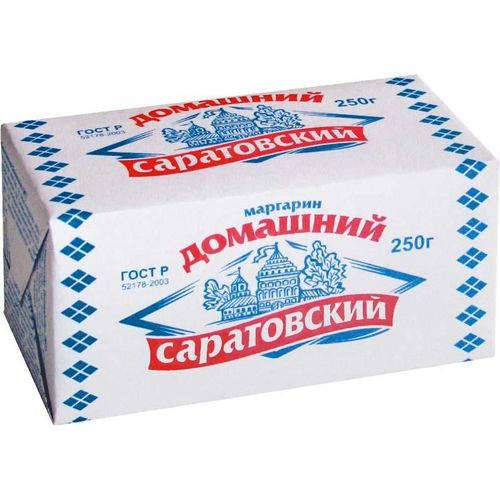 Маргарин Саратовский Домашний 60% пергамент 250 г (180 сут)