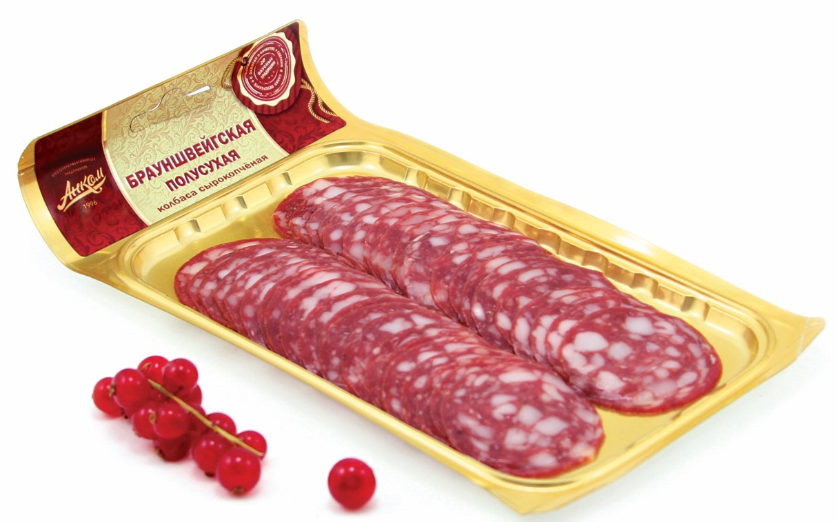 Колбаса с/к "Брауншвейгская" нарезка (шт. 100 г) НДС 10% ТМ Анком