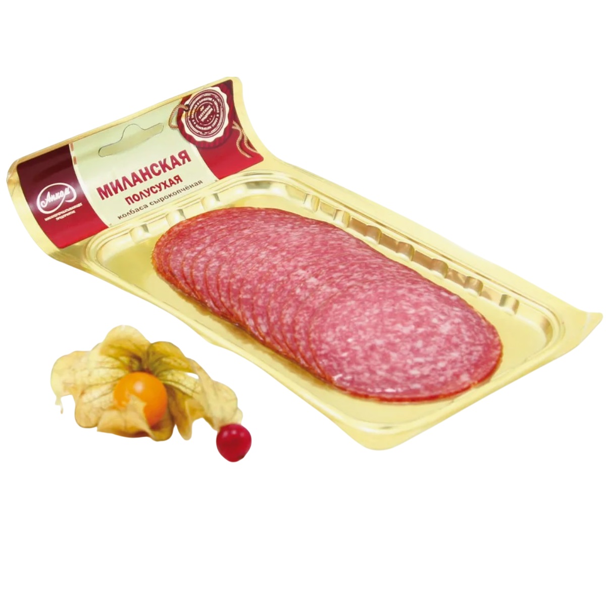 Колбаса с/к "Миланская"  нарезка (шт. 100 г) НДС 10% ТМ Анком