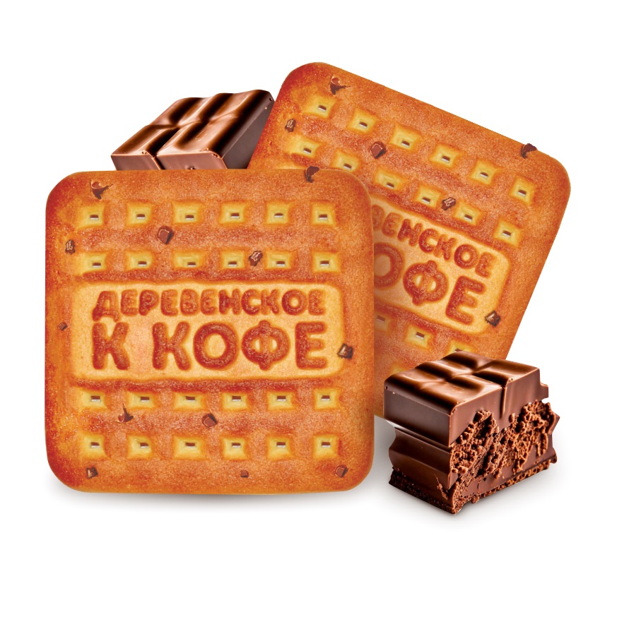 Печенье Сладкая Слобода Деревенское к кофе с шок. крошкой 290гр/21шт
