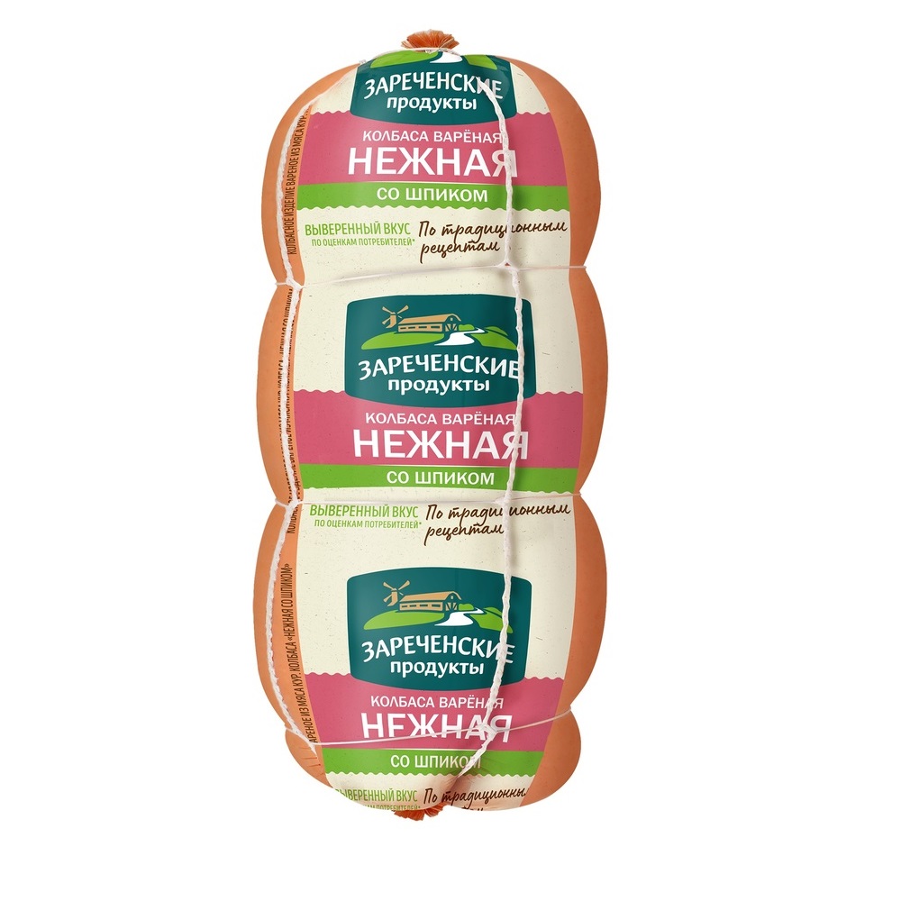 Колбаса вареная Зареченские продукты Нежная со шпиком 0,4 кг