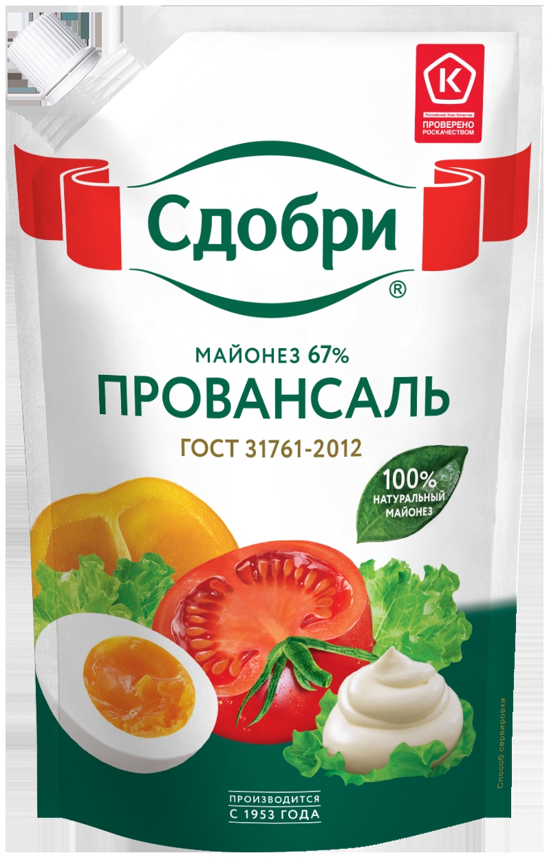 Майонез Сдобри Провансаль 67% 630г*12